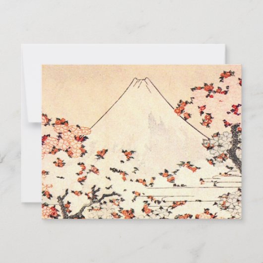 Hokusai Mount Fuji Cherry Blossom Invitations Kaart (Voorkant)