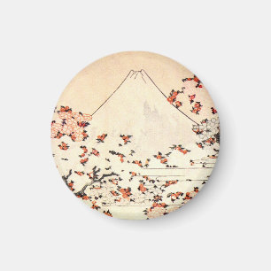 Hokusai Mount Fuji Cherry Blossom Magnet