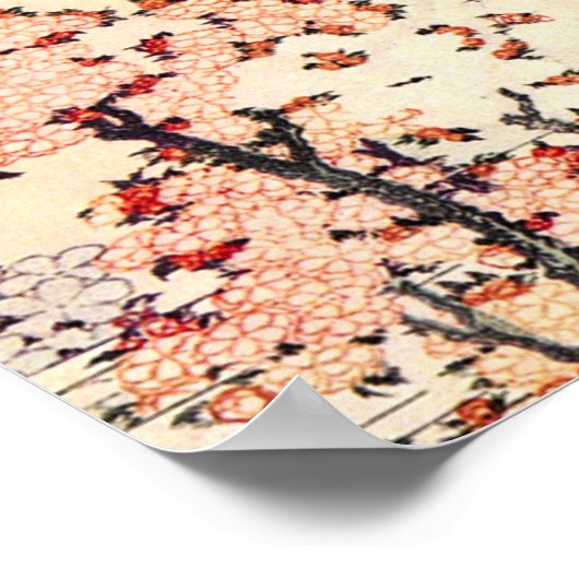 Hokusai Mount Fuji Cherry Blossom Poster (Hoek)
