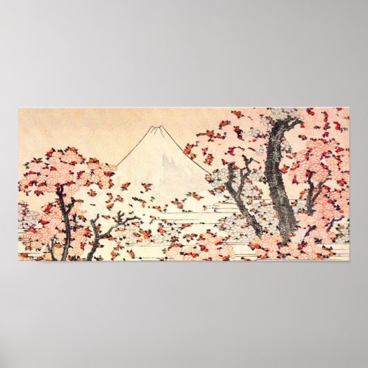 Hokusai Mount Fuji Cherry Blossom Poster (Voorkant)