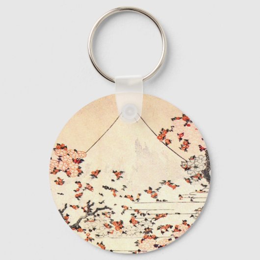 Hokusai Mount Fuji Cherry Blossom Sleutelhanger (Voorkant)