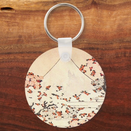 Hokusai Mount Fuji Cherry Blossom Sleutelhanger (Voorkant)