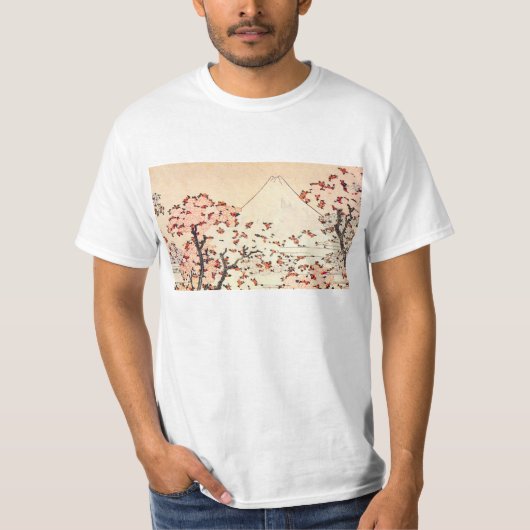 Hokusai Mount Fuji Cherry Blossom T-shirt (Voorkant)