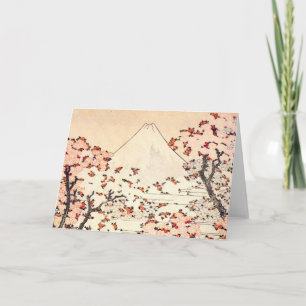 Hokusai Mount Fuji Cherry Blossom Wenskaart Kaart
