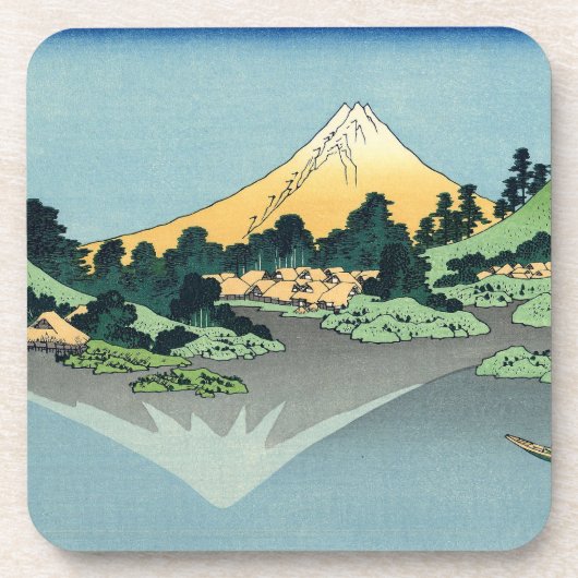 Hokusai Mount Fuji reflecteert in het meer van Kaw Bier Onderzetter (Voorkant)