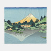 Hokusai Mount Fuji reflecteert in het meer van Kaw Fleece Deken (Voorkant (Horizontaal))