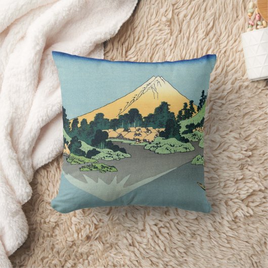 Hokusai Mount Fuji reflecteert in het meer van Kaw Kussen (Deken)