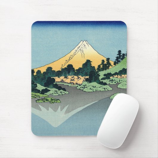 Hokusai Mount Fuji reflecteert in het meer van Kaw Muismat (Met muis)