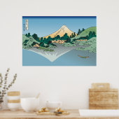 Hokusai Mount Fuji reflecteert in het meer van Kaw Poster (Keuken)