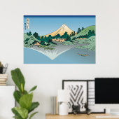 Hokusai Mount Fuji reflecteert in het meer van Kaw Poster (Thuiskantoor)