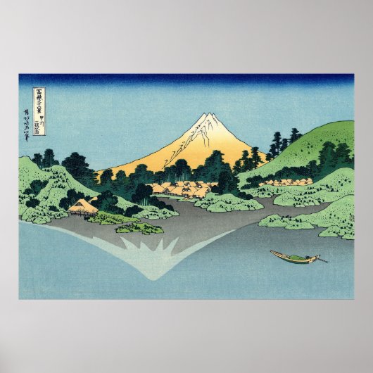 Hokusai Mount Fuji reflecteert in het meer van Kaw Poster (Voorkant)