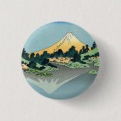 Hokusai Mount Fuji reflecteert in het meer van Kaw Ronde Button 3,2 Cm (Voorkant)