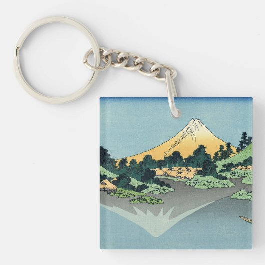 Hokusai Mount Fuji reflecteert in het meer van Kaw Sleutelhanger (voorkant)