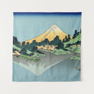 Hokusai Mount Fuji reflecteert in het meer van Kaw Wandkleed