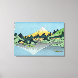 Hokusai - Mount Fuji weerspiegelt in het Kawaguchi Canvas Afdruk