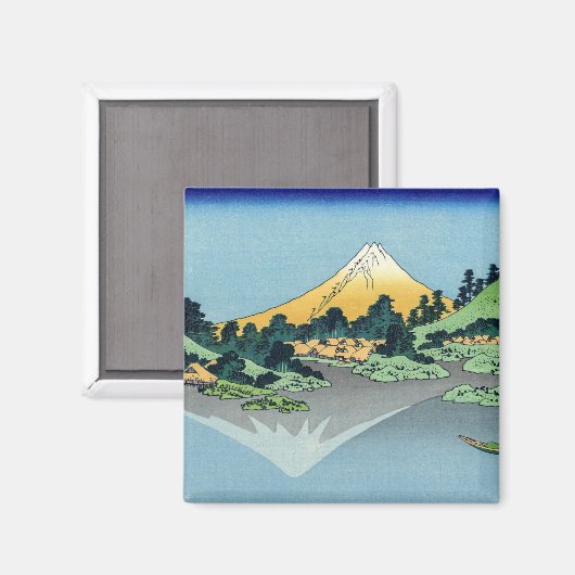 Hokusai - Mount Fuji weerspiegelt in het Kawaguchi Magneet (Voorkant / Achterkant)