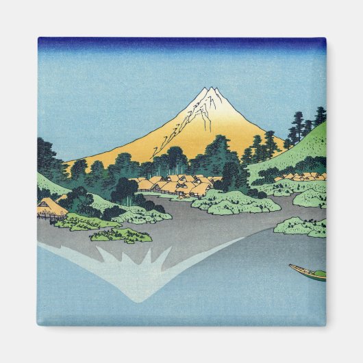 Hokusai - Mount Fuji weerspiegelt in het Kawaguchi Magneet (Voorkant)