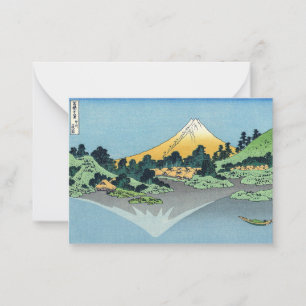 Hokusai - Mount Fuji weerspiegelt in het Kawaguchi Notitiekaartje