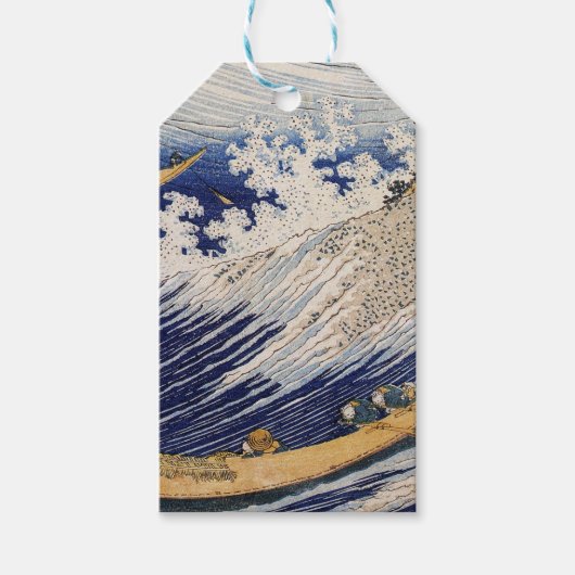 Hokusai Oceaangolven Zee Boten Cadeaulabel (Voorkant)