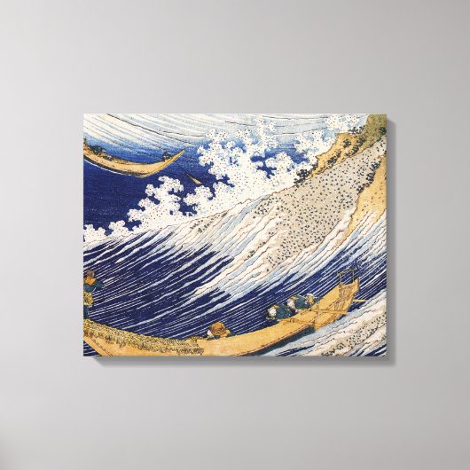 Hokusai Oceaangolven Zee Boten Canvas Afdruk (Voorkant)