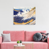 Hokusai Oceaangolven Zee Boten Canvas Afdruk (Insitu (Woonkamer))
