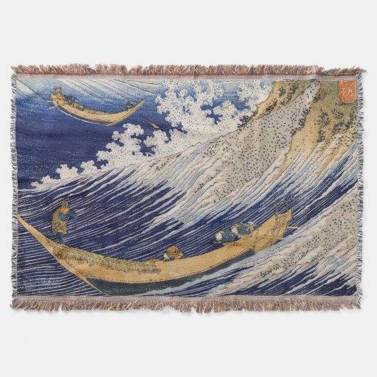Hokusai Oceaangolven Zee Boten Deken (Voorkant)