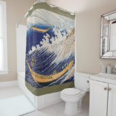 Hokusai Oceaangolven Zee Boten Douchegordijn (In situ)