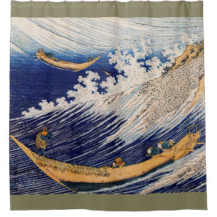 Hokusai Oceaangolven Zee Boten Douchegordijn