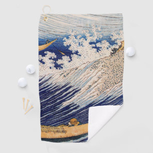 Hokusai Oceaangolven Zee Boten Golfhanddoek