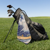 Hokusai Oceaangolven Zee Boten Golfhanddoek (Groen)