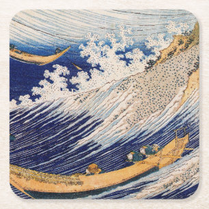 Hokusai Oceaangolven Zee Boten Kartonnen Onderzetters