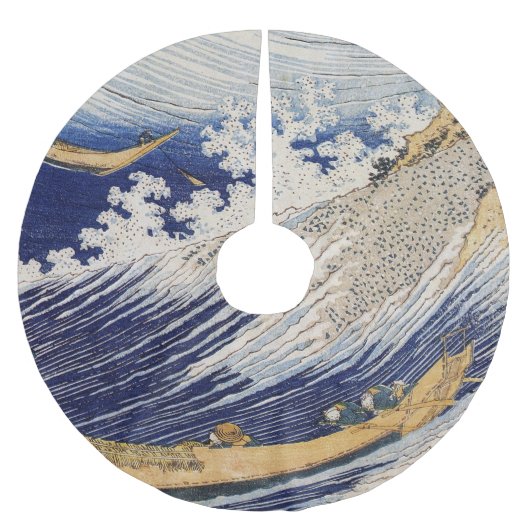 Hokusai Oceaangolven Zee Boten Kerstboom Rok (Voorkant)
