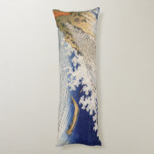Hokusai Oceaangolven Zee Boten Lichaamskussen (Achterkant (Verticaal))
