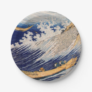 Hokusai Oceaangolven Zee Boten Papieren Bordje