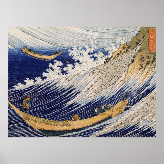 Hokusai Oceaangolven Zee Boten Poster (Voorkant)