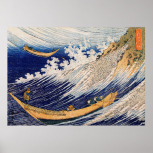 Hokusai Oceaangolven Zee Boten Poster