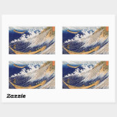 Hokusai Oceaangolven Zee Boten Rechthoekige Sticker (Vel)