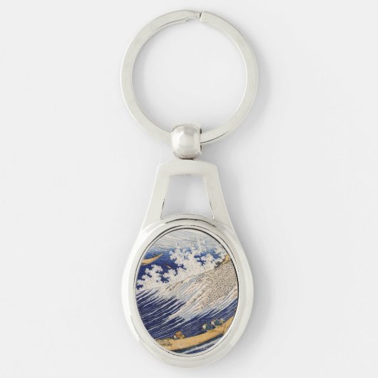 Hokusai Oceaangolven Zee Boten Sleutelhanger (Voorkant)