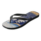 Hokusai Oceaangolven Zee Boten Teenslippers (Schuin)