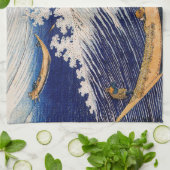 Hokusai Oceaangolven Zee Boten Theedoek (Gevouwen)