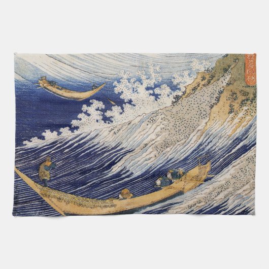 Hokusai Oceaangolven Zee Boten Theedoek (Horizontaal)