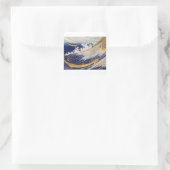 Hokusai Oceaangolven Zee Boten Vierkante Sticker (Tas)