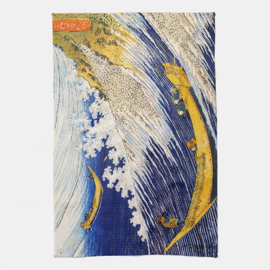 Hokusai Ocean Waves Kitchen Towel Theedoek (Verticaal)