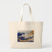 Hokusai Ocean Waves Vissen Boats Grote Tote Bag (Voorkant)