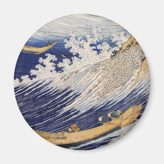 Hokusai Ocean Waves Vissen Boats Magneet (Voorkant)