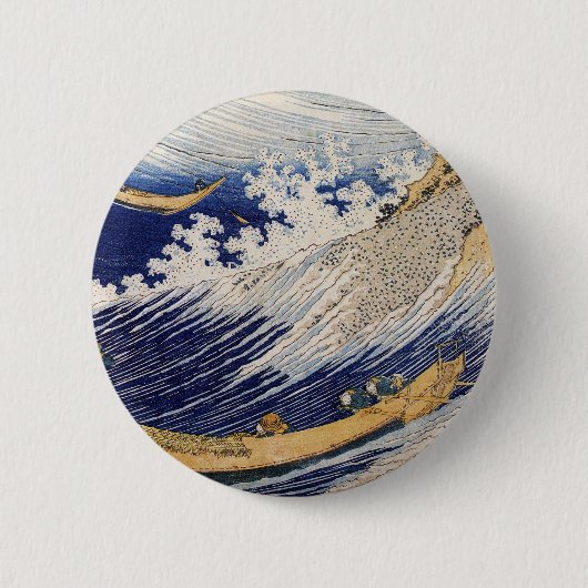 Hokusai Ocean Waves Vissen Boats Ronde Button 5,7 Cm (Voorkant)