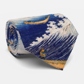 Hokusai Ocean Waves Vissen Boats Stropdas (Opgerold)