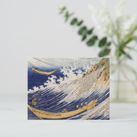 Hokusai Ocean Waves Zee Boten Briefkaart (Staand voorkant)