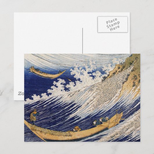 Hokusai Ocean Waves Zee Boten Briefkaart (Voorkant / Achterkant)