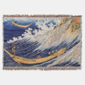 Hokusai Ocean Waves Zee Boten Deken (Voorkant)